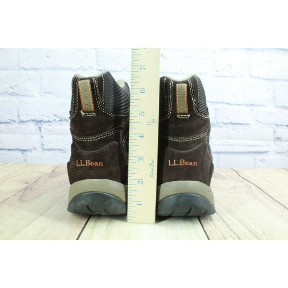 LL Bean Size 9 M Brown Suede Hook & Loop Waterproof Trail Hiking Boots 05455 - Picture 6 of 9